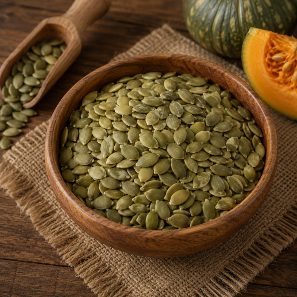 Semi di zucca crudi, schiacciati