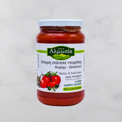 Salsa pronta al pomodoro, timo e basilico