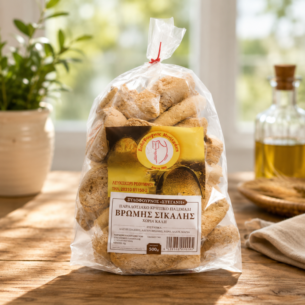 Biscotte crétoise traditionnelle à l'avoine et au seigle
