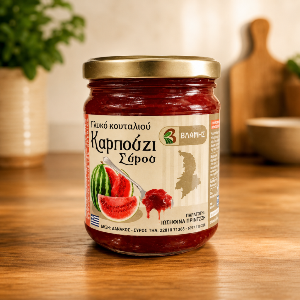Zelfgemaakte watermeloenlepeldessert