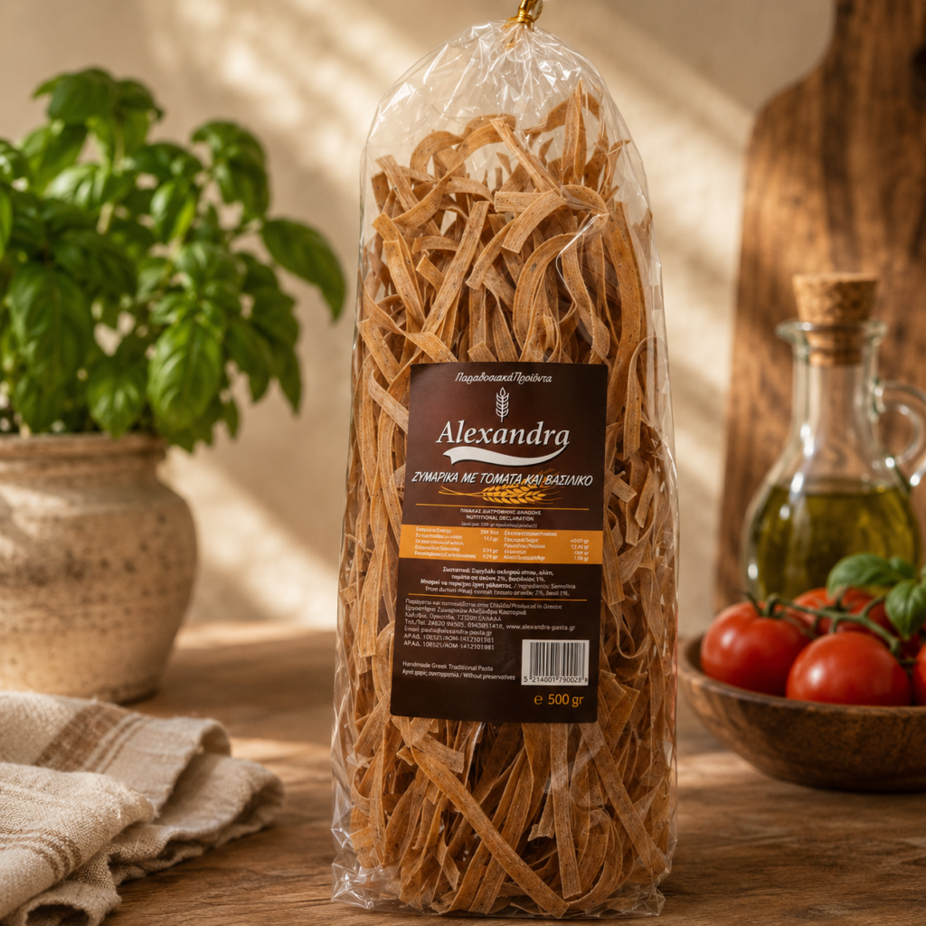 Pasta with tomato and basil